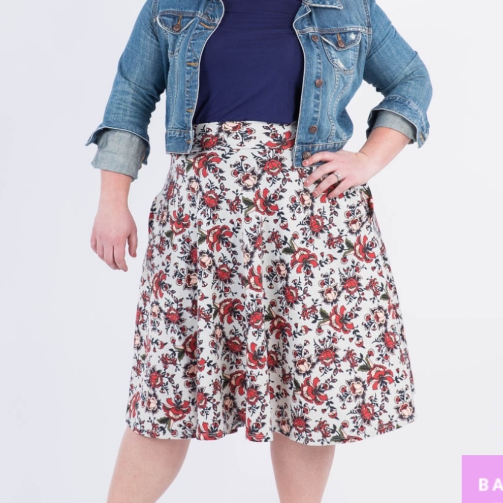 Agnes Dora Midi Skirt Plus Size Floral NWT